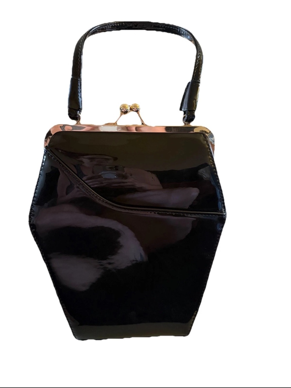 Tatyana To Die For Black Coffin Purse Faux Leather Rockabilly Goth Handbag - Picture 2 of 3